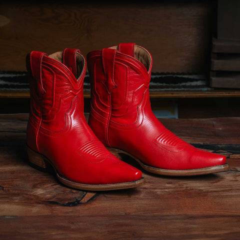 The Thistle | Women's Bootie | Natural Grain Calfskin Leather | Carmine