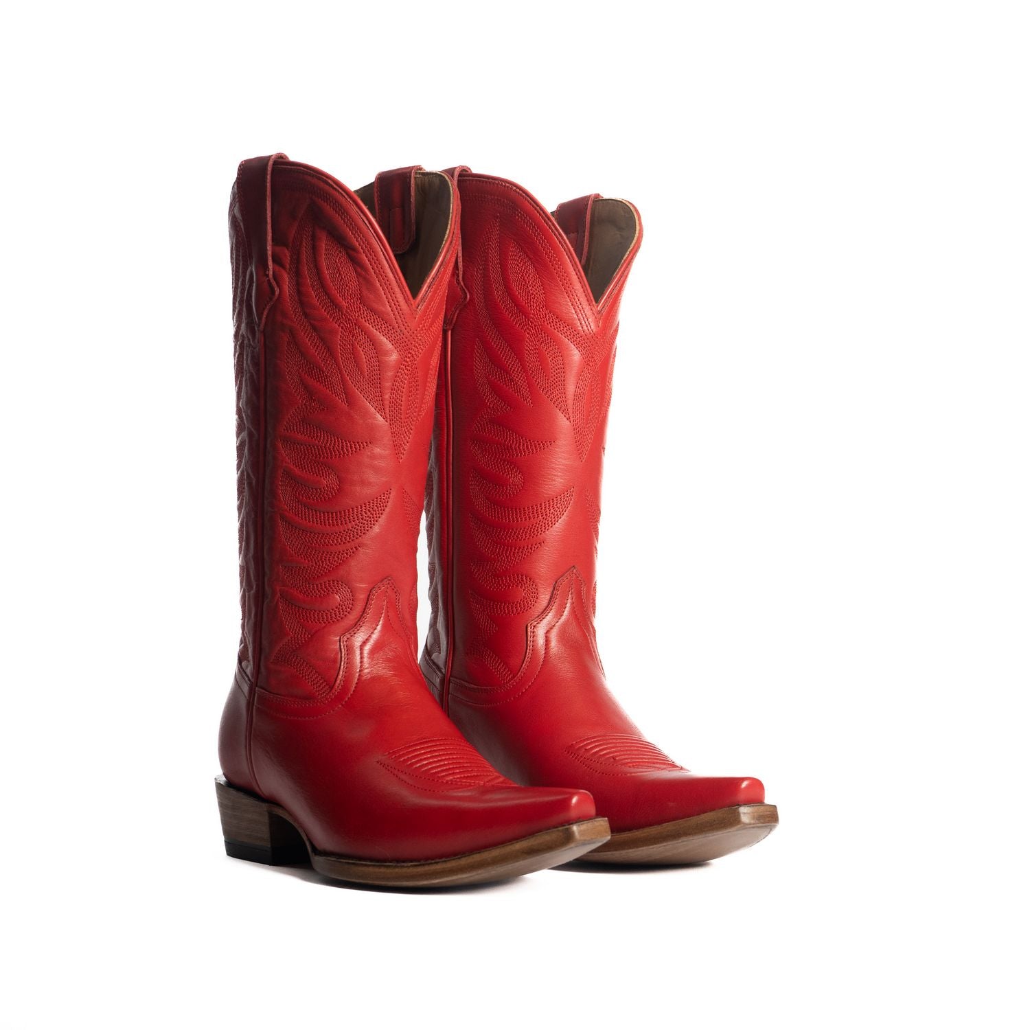 The Margaret | Women's Cowgirl Boot | Natural Grain Calfskin Leather | Carmine