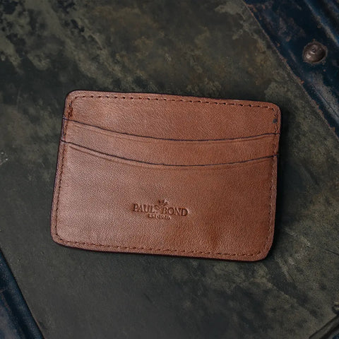 Card Case | Natural Grain Calfskin Leather | Bourbon