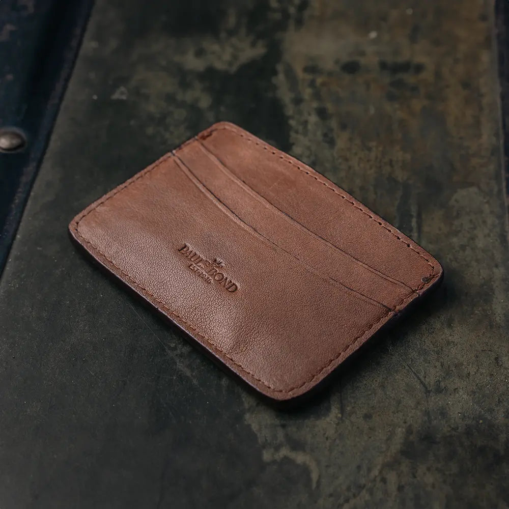 Card Case | Natural Grain Calfskin Leather | Bourbon