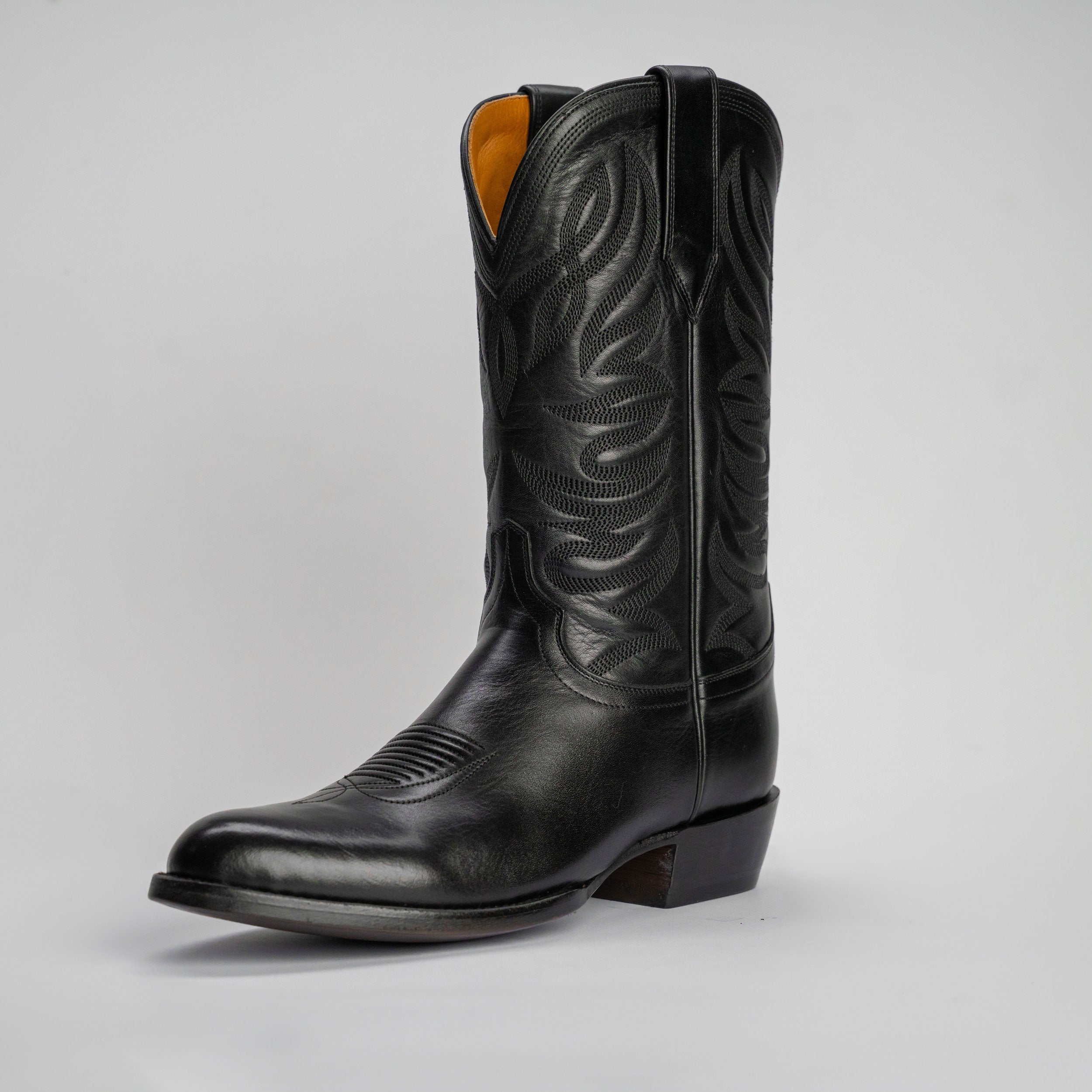 The Sterling Men s Cowboy Boot Natural Grain Calfskin Leather Obsidian Calfskin Leather Regular 8.5