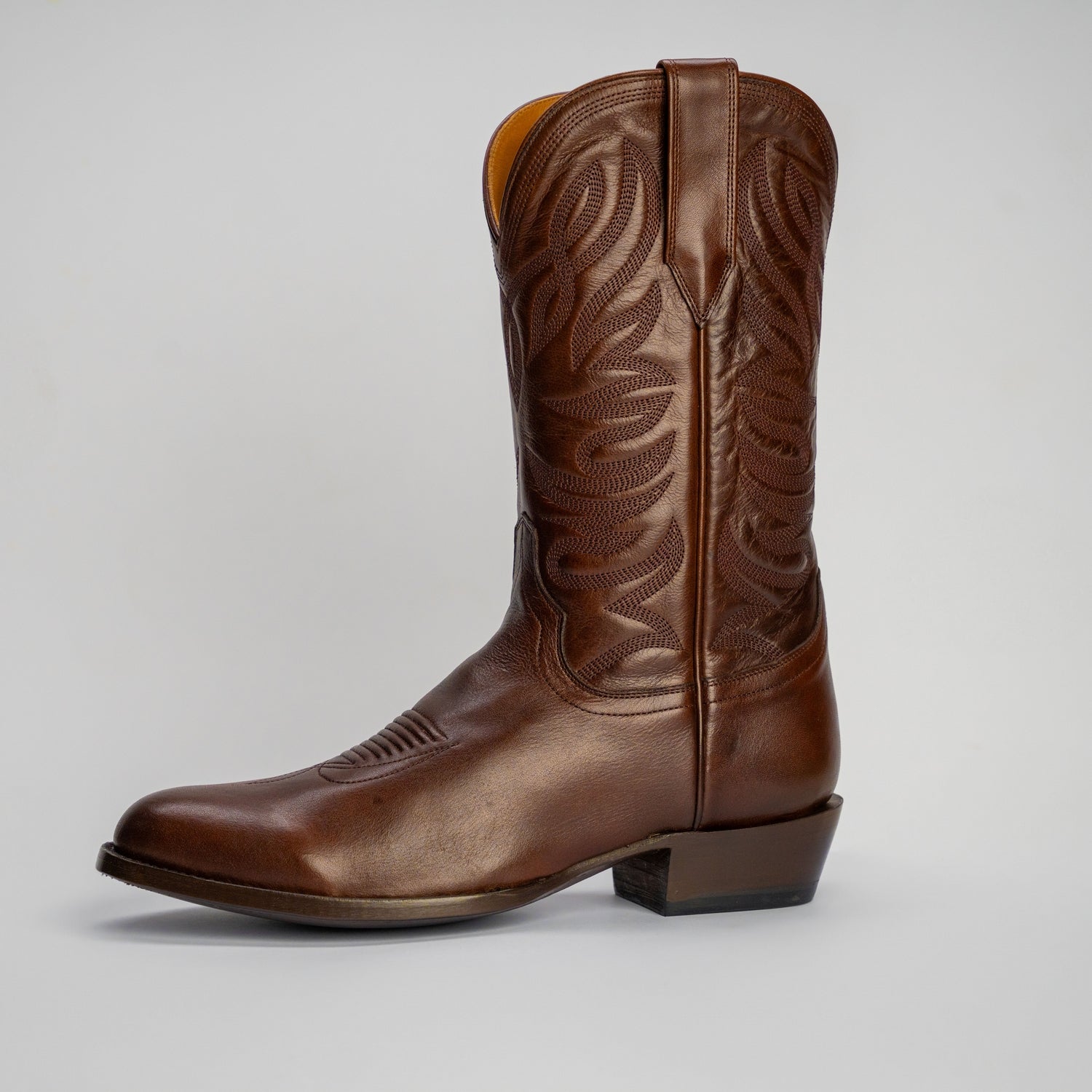 The Sterling | Men's Cowboy Boot | Natural Grain Calfskin Leather | Nicotine