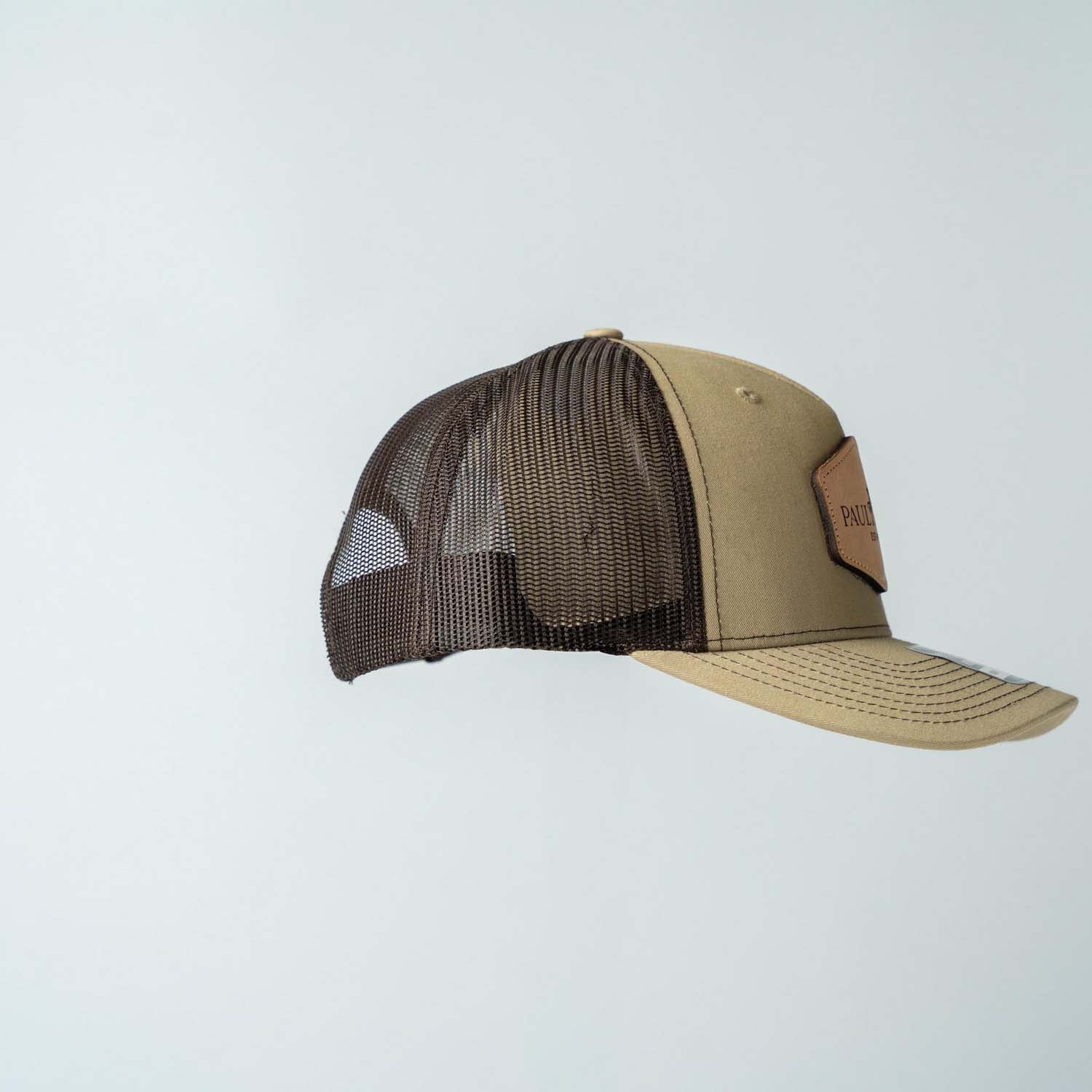 Trucker Hat | Khaki & Coffee | Rectangular Full Logo Patch