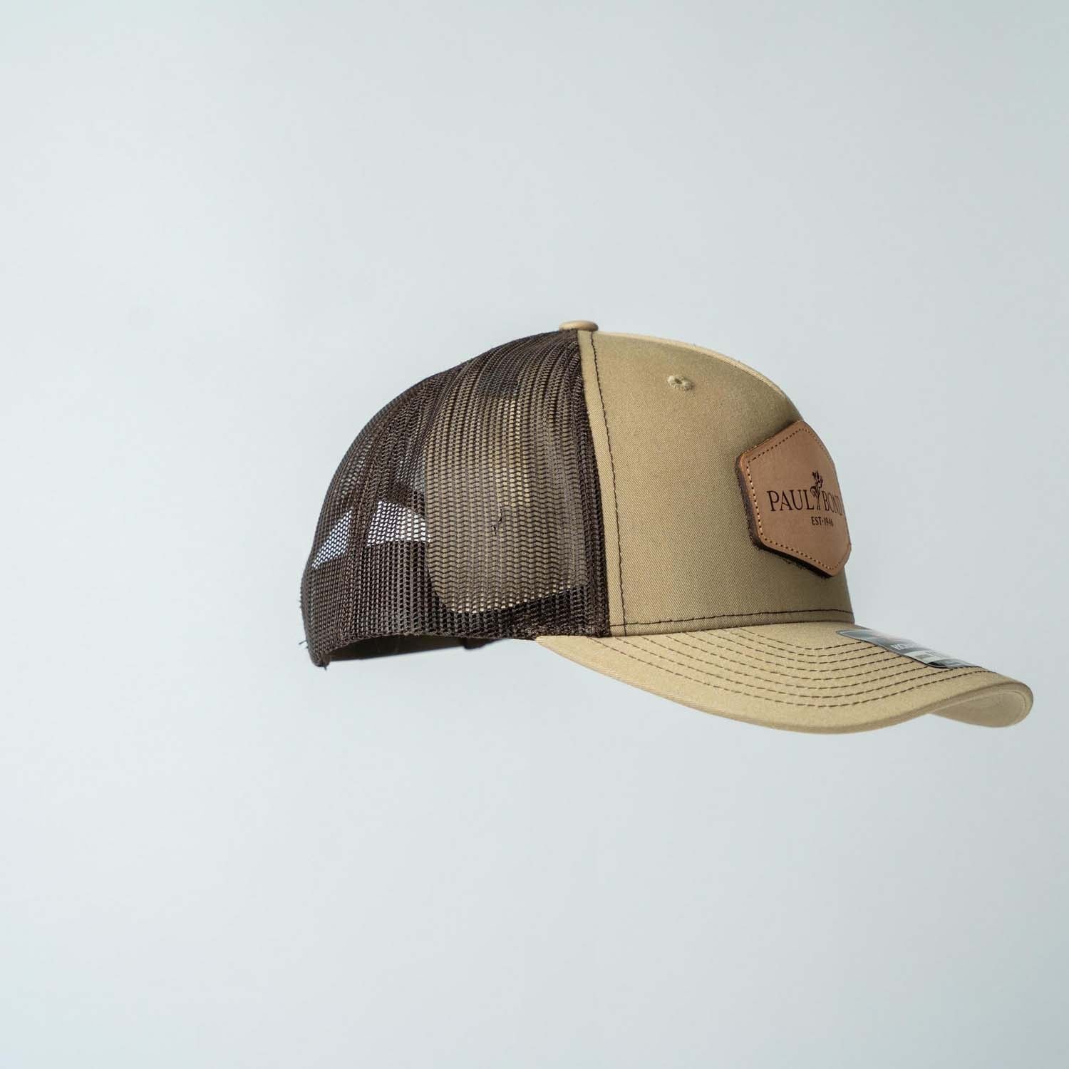 Trucker Hat | Khaki & Coffee | Rectangular Full Logo Patch