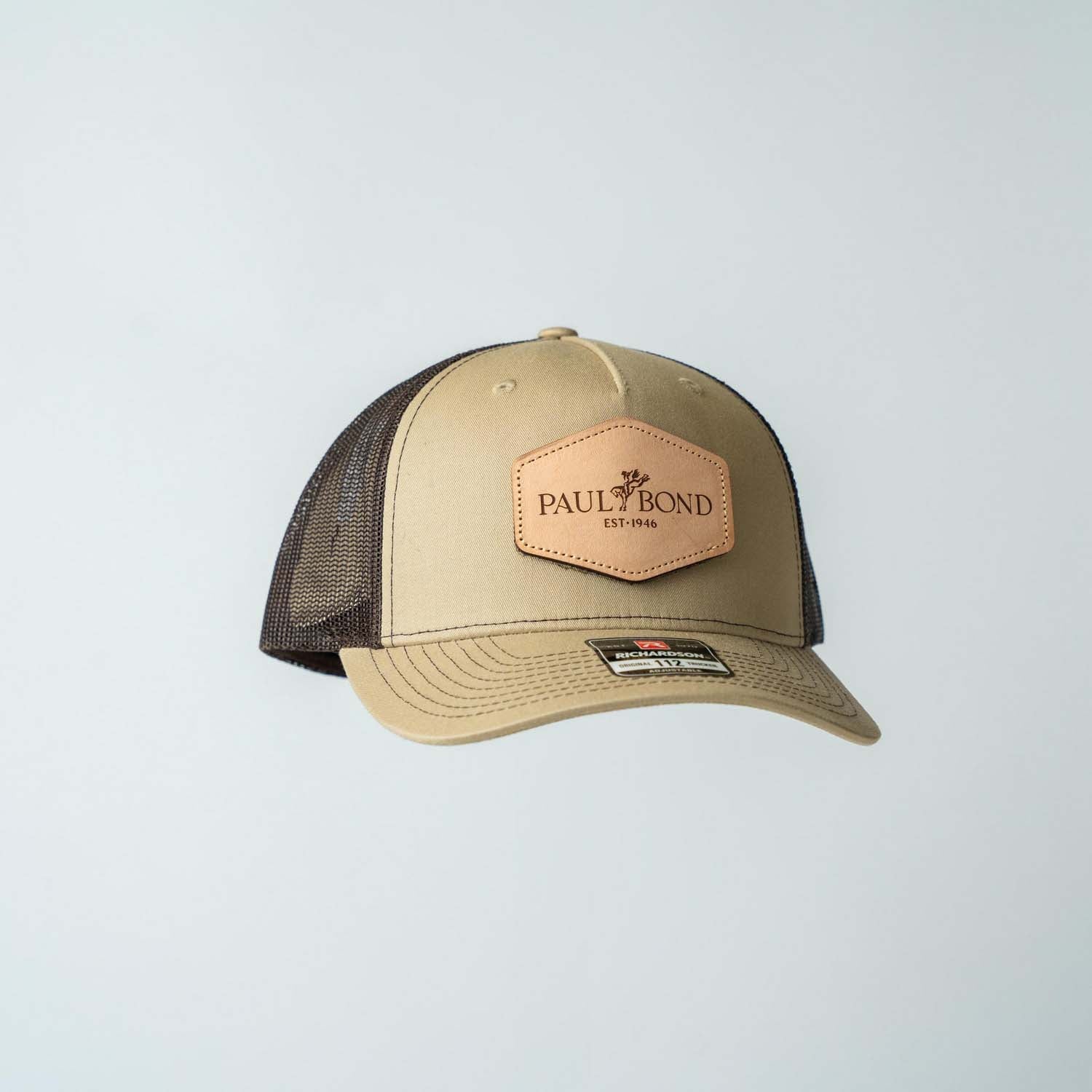 Trucker Hat | Khaki & Coffee | Rectangular Full Logo Patch