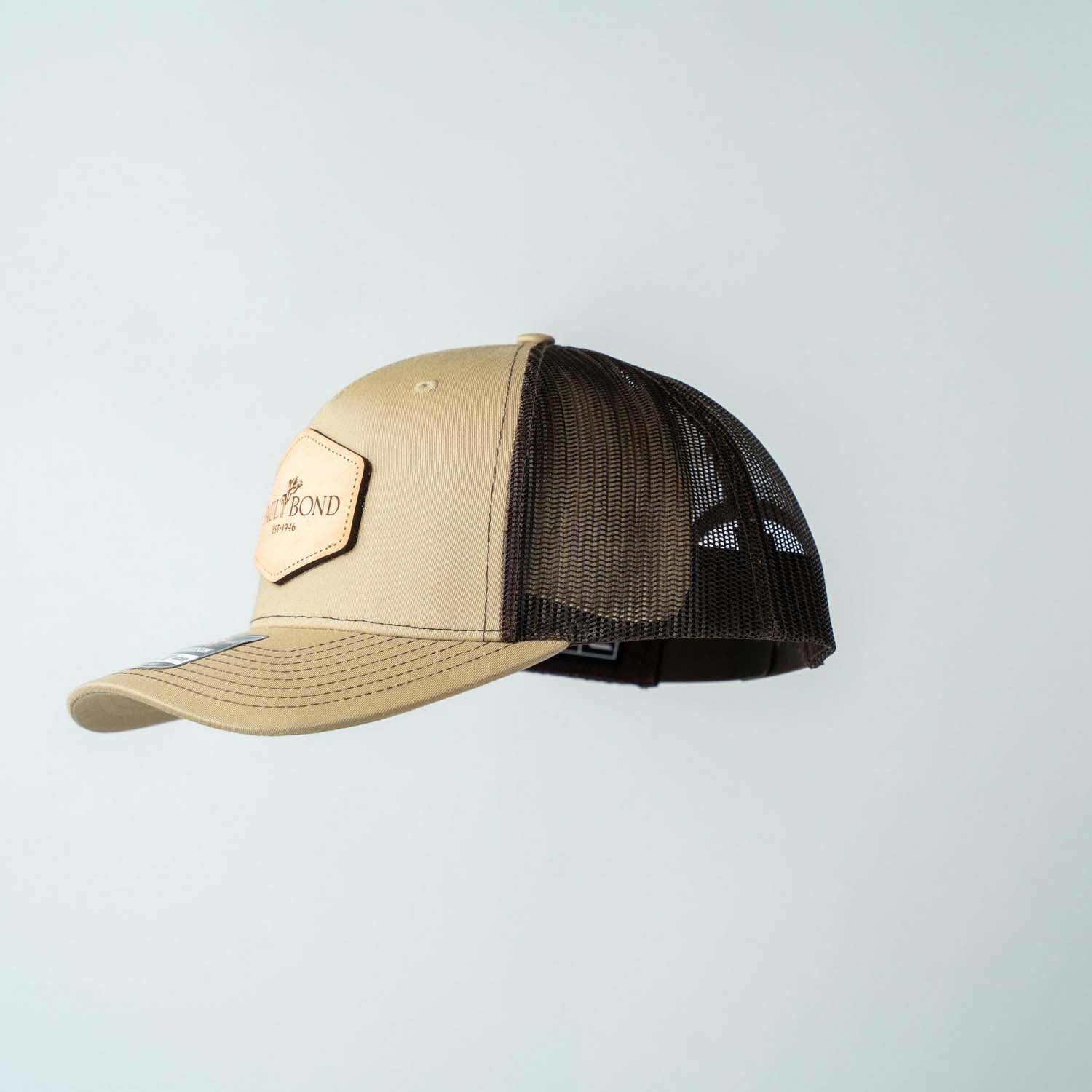 Trucker Hat | Khaki & Coffee | Rectangular Full Logo Patch