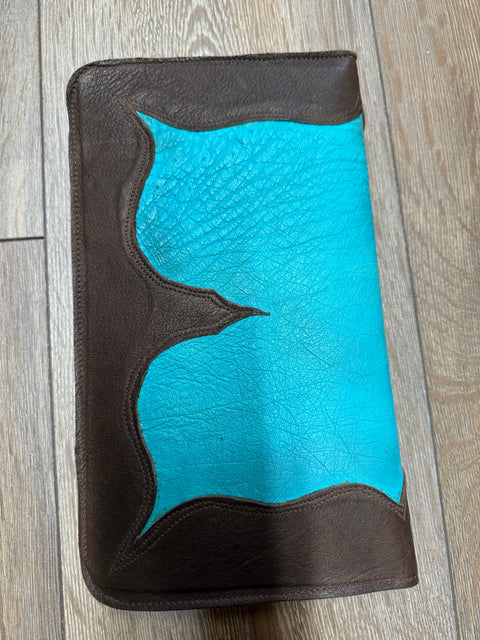 Turquoise Ostrich Clutch