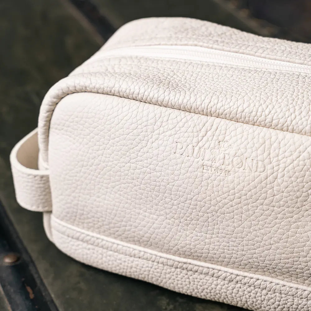 Makeup Bag | Calfskin Full Grain Leather | Bone