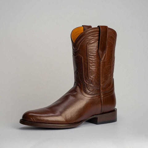 The Pendleton | Men's Roper Boot |  Natural Grain Calfskin Leather | Nicotine