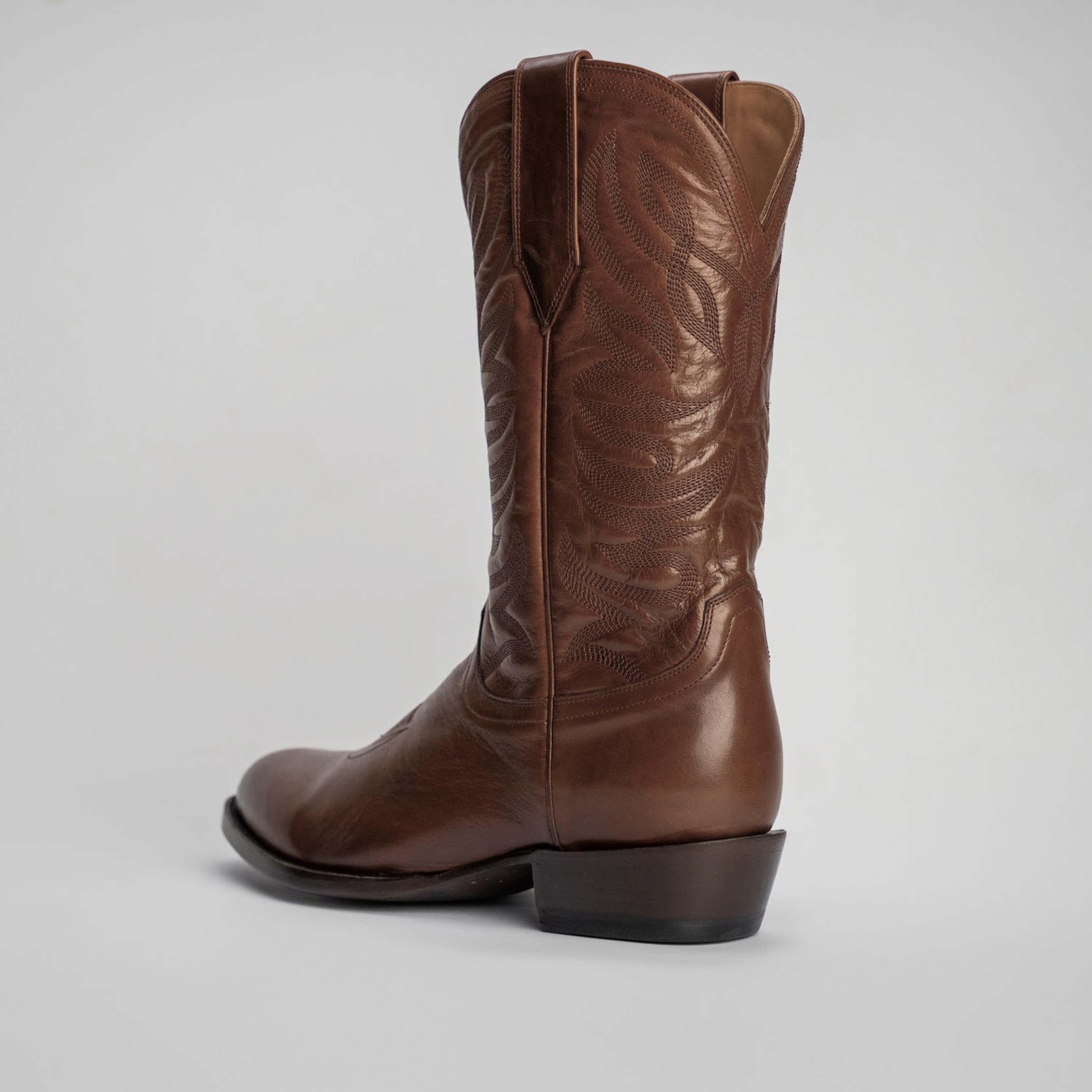 The Sterling | Men's Cowboy Boot | Natural Grain Calfskin Leather | Whiskey