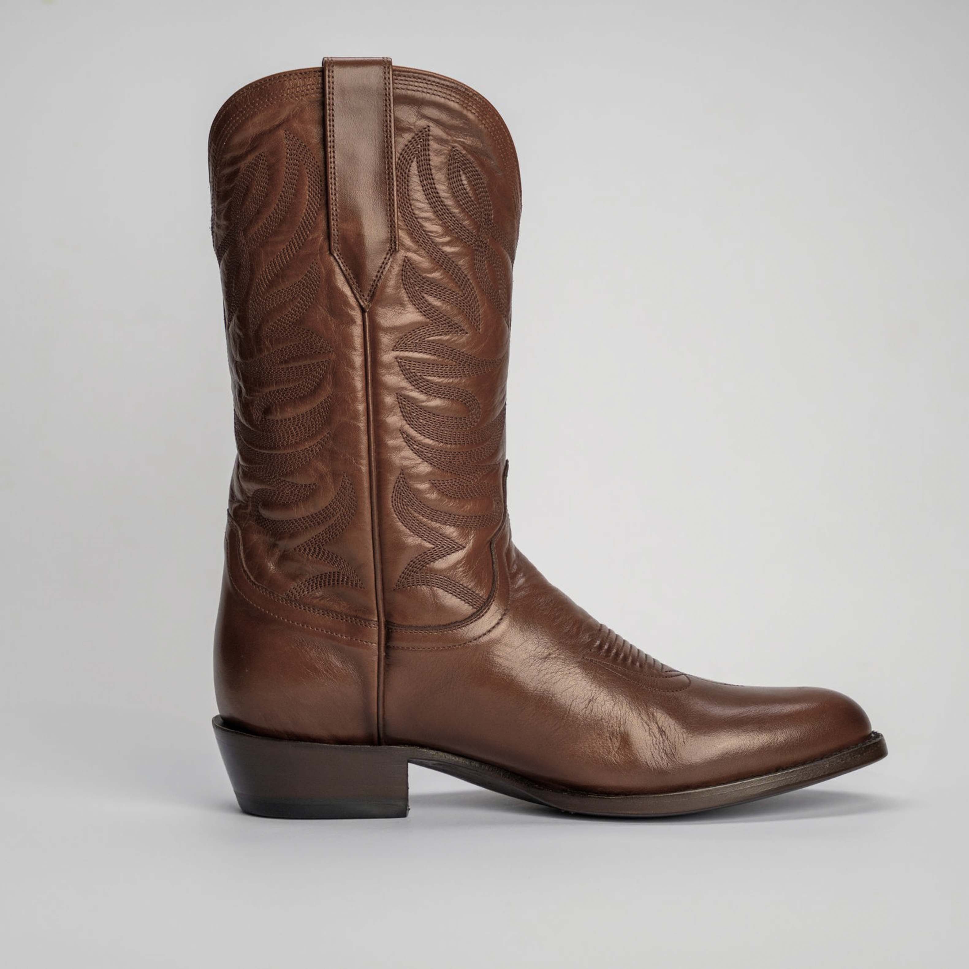 The Sterling | Men's Cowboy Boot | Natural Grain Calfskin Leather | Whiskey