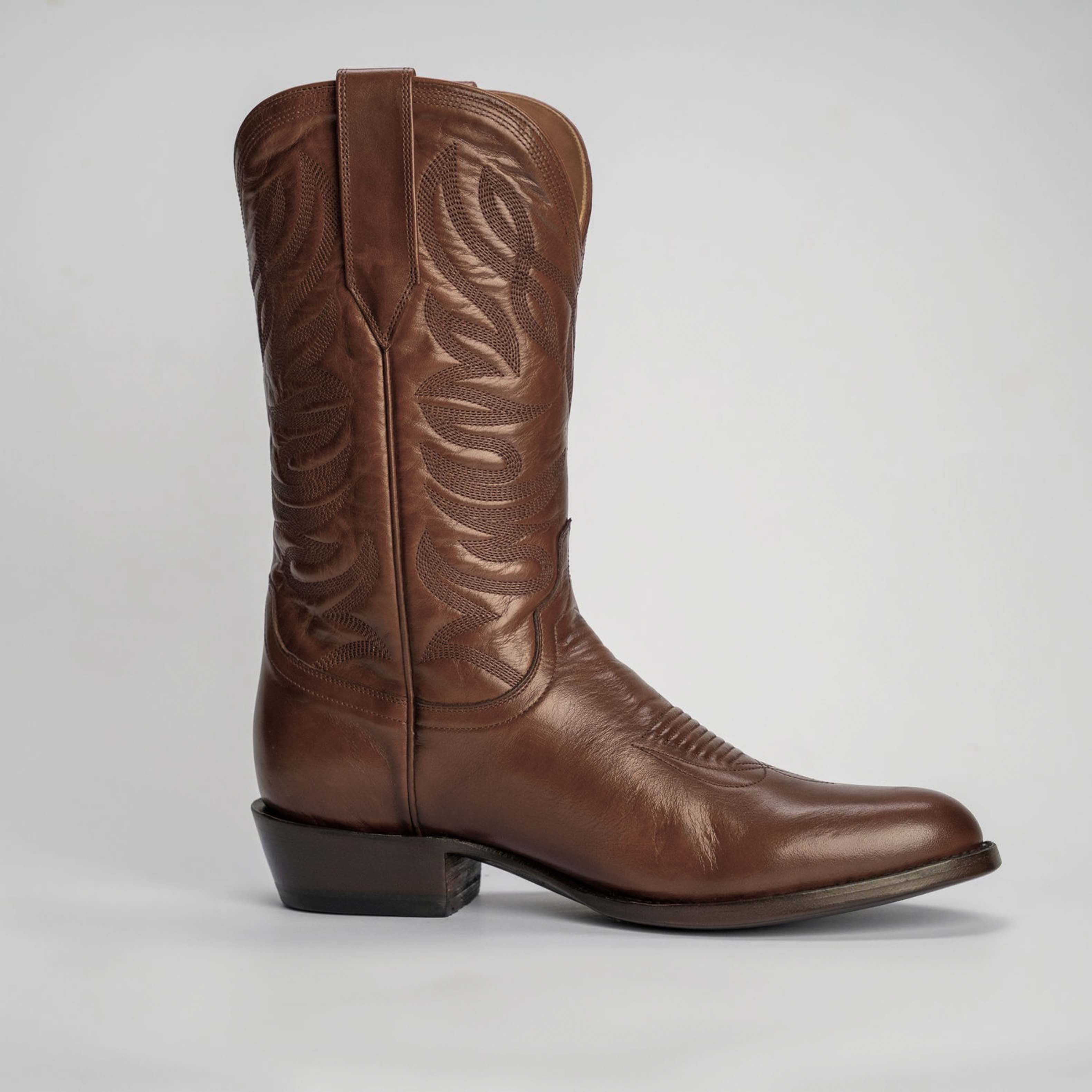 The Sterling | Men's Cowboy Boot | Natural Grain Calfskin Leather | Whiskey