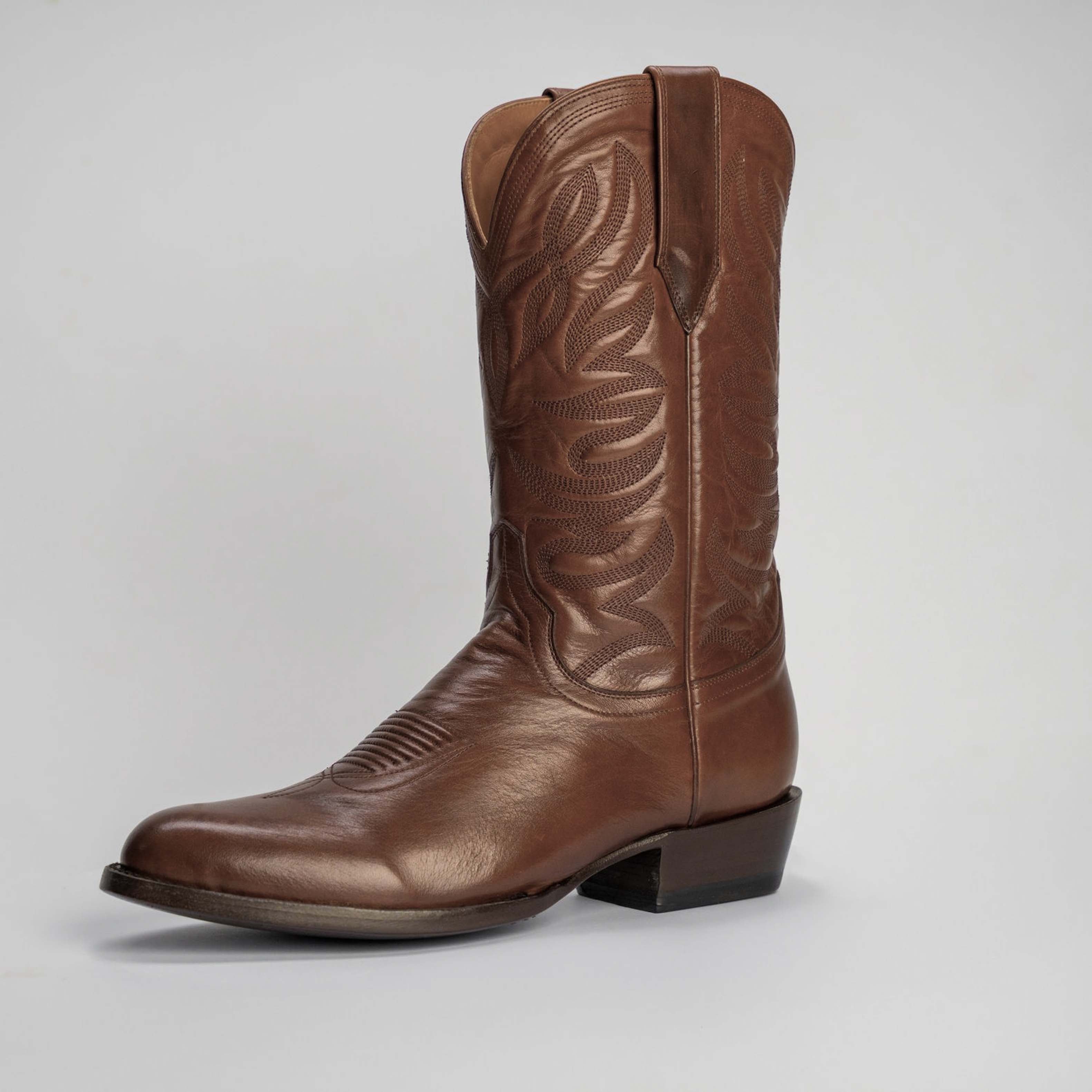 The Sterling | Men's Cowboy Boot | Natural Grain Calfskin Leather | Whiskey