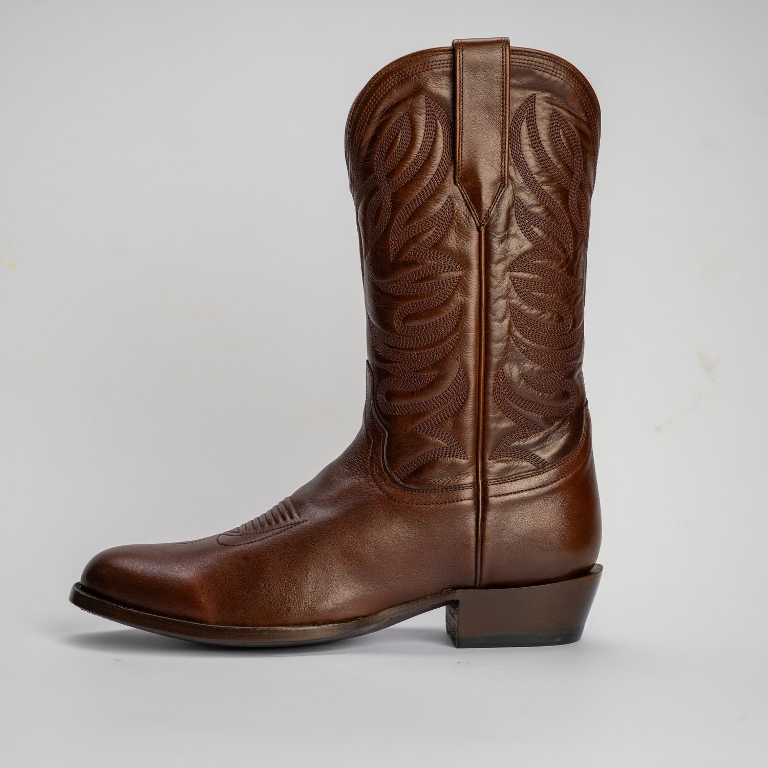 The Sterling | Men's Cowboy Boot | Natural Grain Calfskin Leather | Nicotine