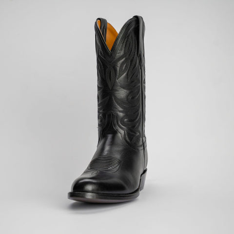 The Sterling | Men's Cowboy Boot | Natural Grain Calfskin Leather | Obsidian