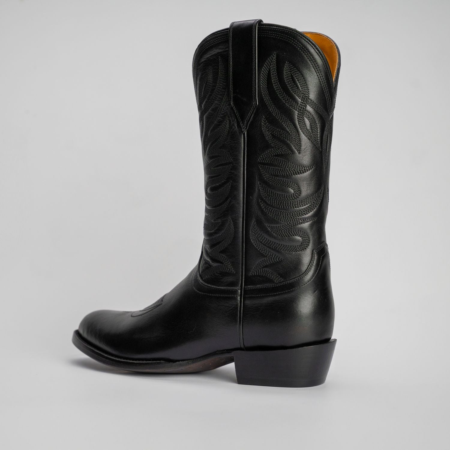 The Sterling | Men's Cowboy Boot | Natural Grain Calfskin Leather | Obsidian