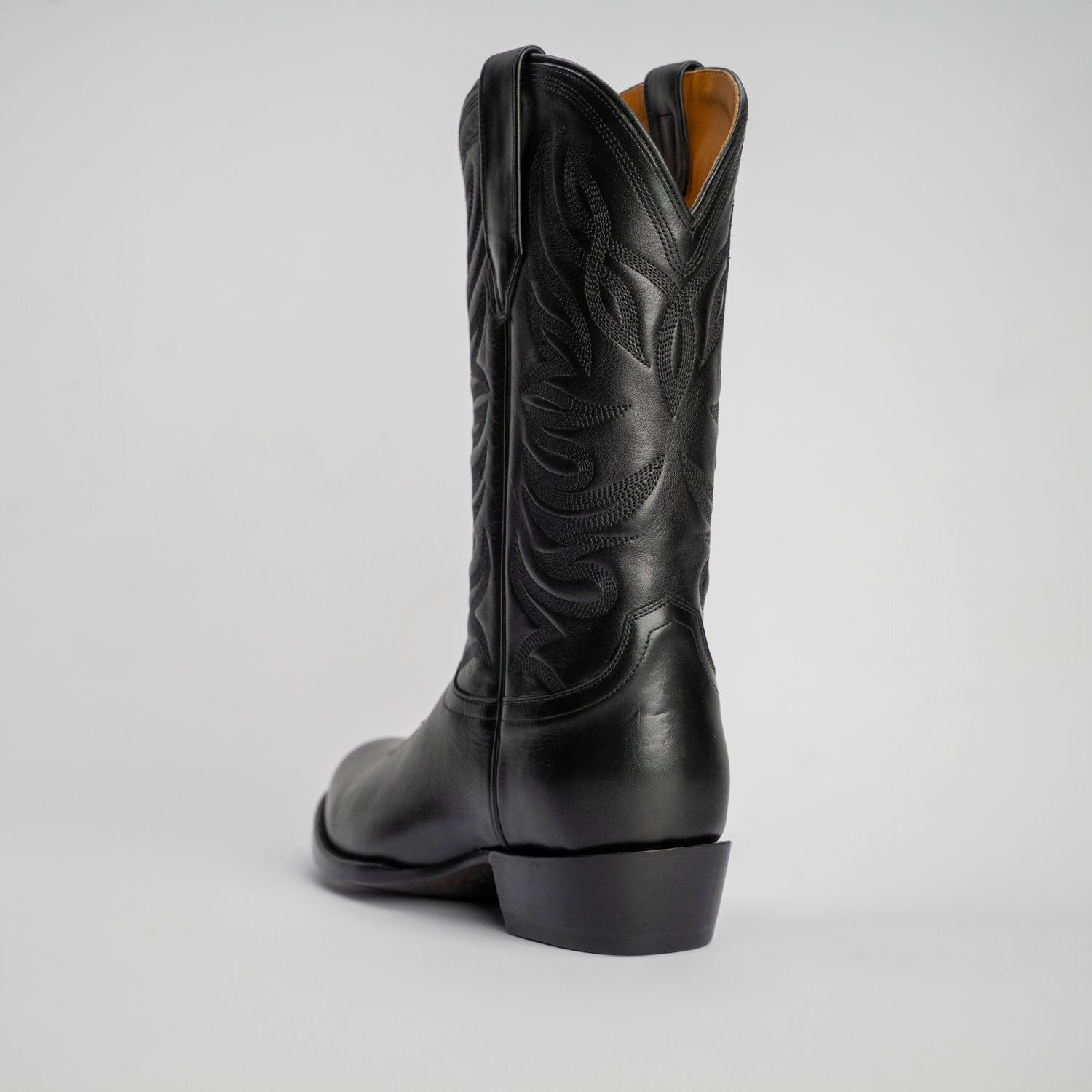 The Sterling | Men's Cowboy Boot | Natural Grain Calfskin Leather | Obsidian