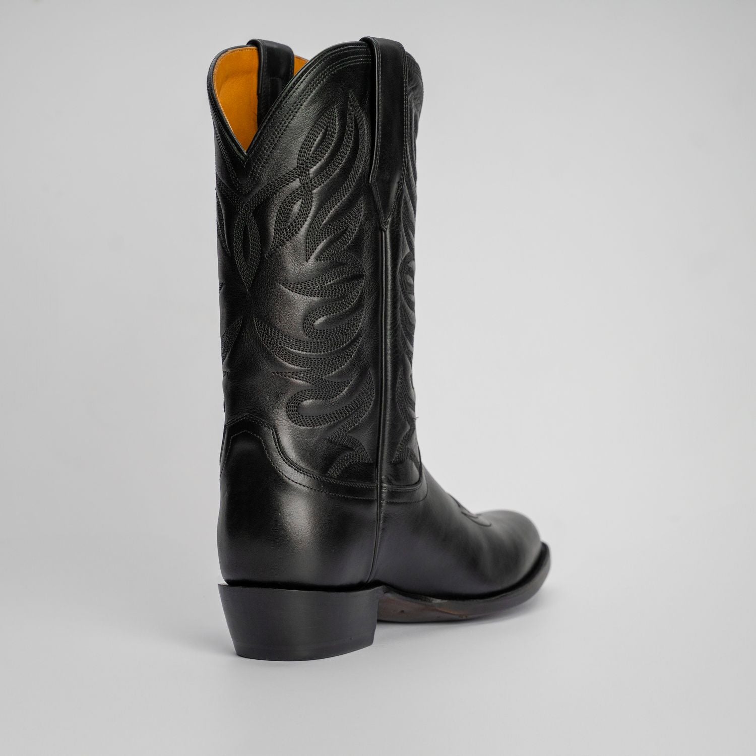 The Sterling | Men's Cowboy Boot | Natural Grain Calfskin Leather | Obsidian