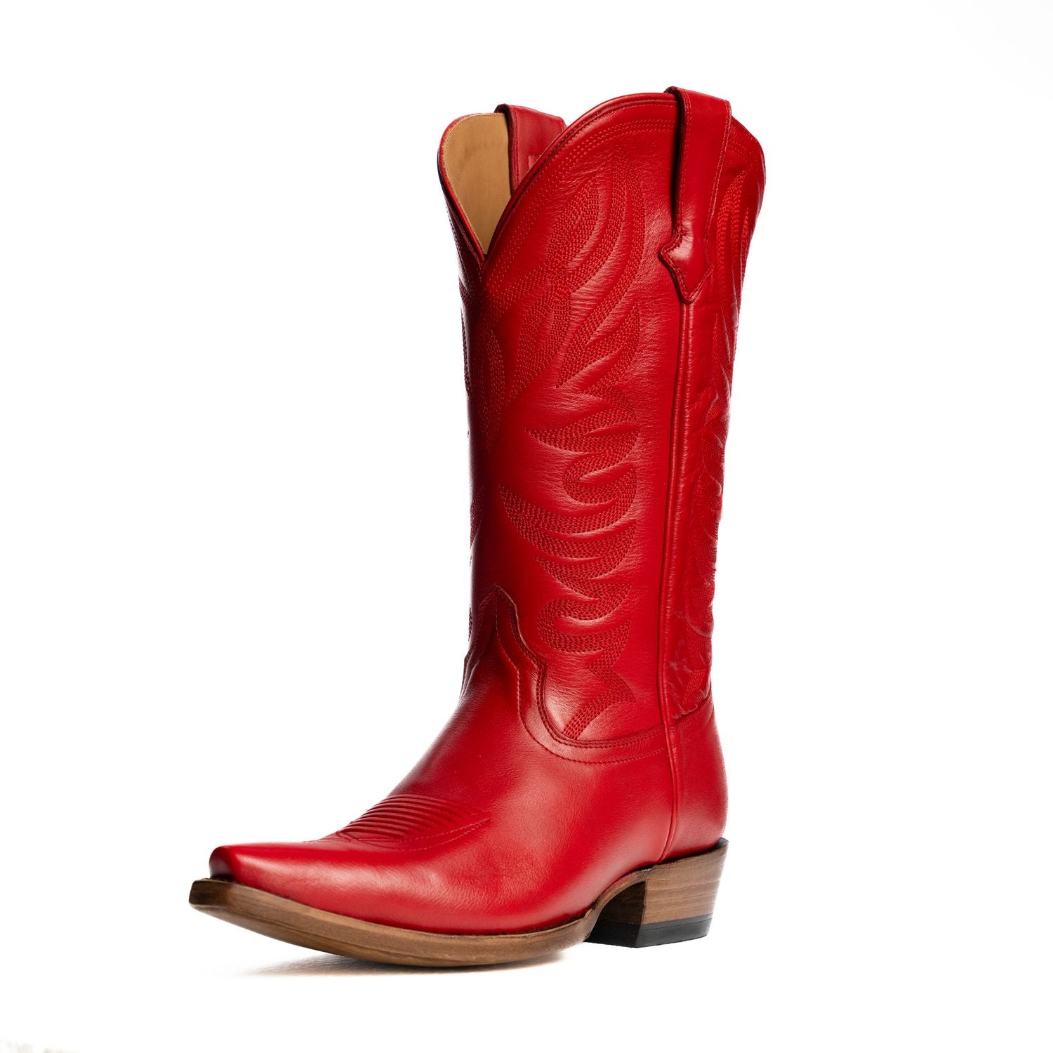 The Margaret | Women's Cowgirl Boot | Natural Grain Calfskin Leather | Carmine