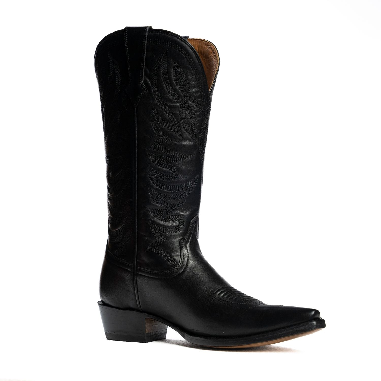 The Margaret | Women's Cowgirl Boot | Natural Grain Calfskin Leather | Obsidian