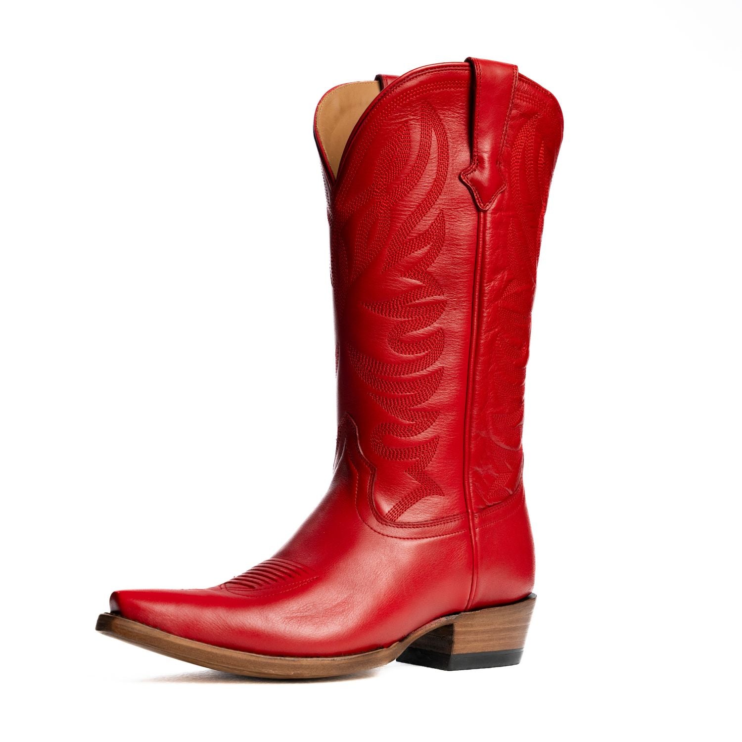 The Margaret | Women's Cowgirl Boot | Natural Grain Calfskin Leather | Carmine