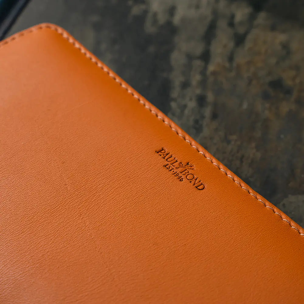 Women's Wallet | Natural Grain Calfskin Leather | Tangerine